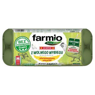 Farmio Jaja z wolnego wybiegu wolne od GMO M 10szt