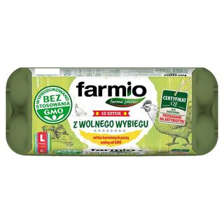 Farmio Jaja z wolnego wybiegu wolne od GMO L 10szt