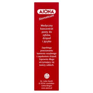 Ajona Medyczny koncentrat pasty do zębów dziąseł i języka 6 ml
