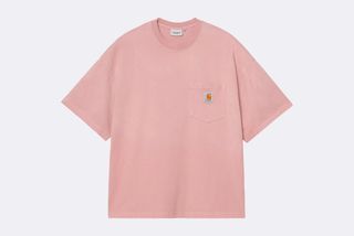 Carhartt WIP Hudson Pocket T-shirt Daphne Chalk Wash L / Rosa