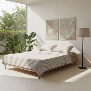 Completo letto matrimoniale cotone - tortora