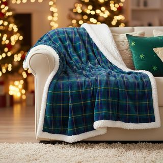 Plaid tartan verde 160x210 cm - sherpa