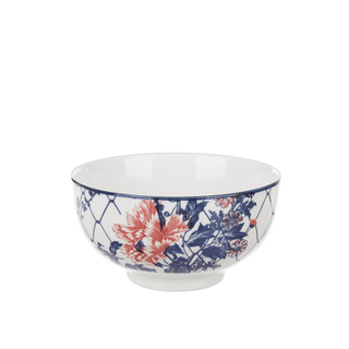 Ciotola in ceramica fiori rossi orientali 16x9 cm - Sushiko
