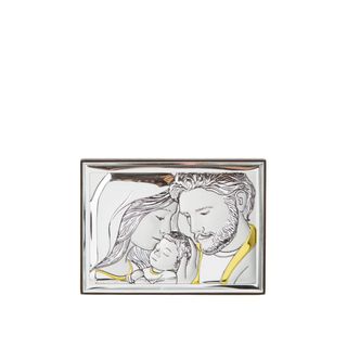 Icona Sacra famiglia oro 10x7 cm - con argento Miro Silver