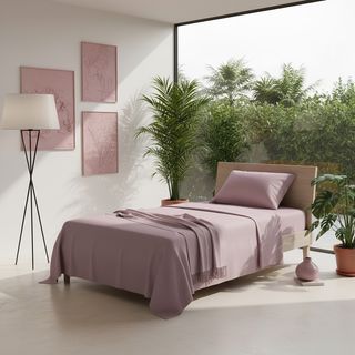 Completo letto singolo cotone - malva