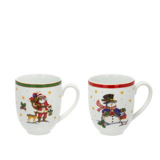 Set 2 tazze 300 ml Pupazzo e Babbo - Natale