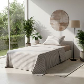 Completo letto singolo cotone - tortora