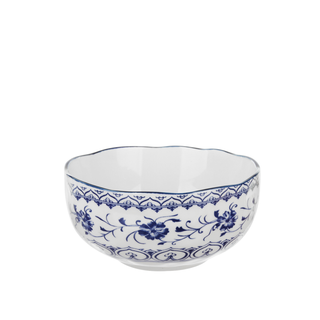 Ciotola in ceramica fiori blu orientali 15,3x7,2cm - Sushiko