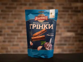 Грінки житньо-пшеничні зі смаком «Часник» ТМ «ДО БОЧКОВОГО» 120г