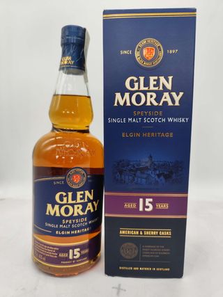 Glen Moray Speyside 15-Year-Old Single Malt Whisky, 0.7L