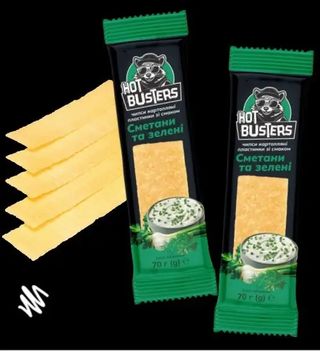 Чіпси смужками зі сметаною та зеленню