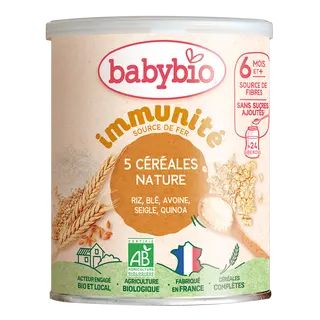 5 Céréales Immunité Nature Riz, Blé, Avoine, Seigle, Quinoa - BabyBio