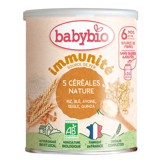 5 Céréales Immunité Nature Riz, Blé, Avoine, Seigle, Quinoa - BabyBio