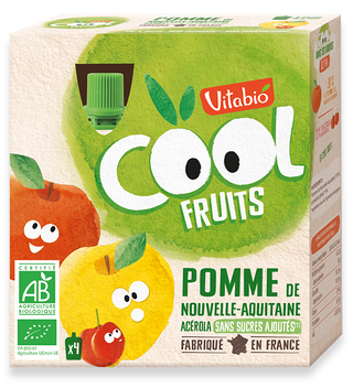 Vitabio Cool Fruits Pomme d'Aquitaine 4X90G - BabyBio