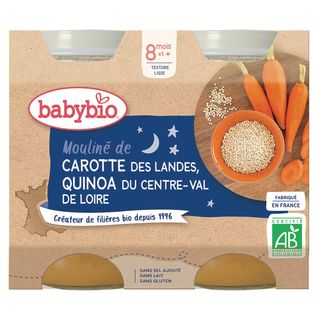 Petit Pot Bonne nuit Carotte Quinoa 2*200G (Dès 8mois) - BabyBio