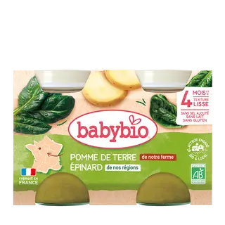 Petit Pot Pomme de terre Épinards 2*130G (Dès 4mois) - BabyBio