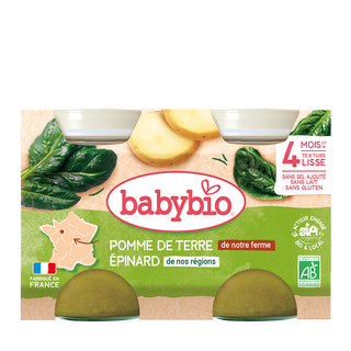 Petit Pot Pomme de terre Épinards 2*130G (Dès 4mois) - BabyBio