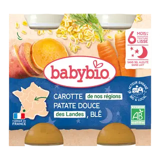 Petit Pot Bonne nuit Carotte patate douce blé 2*200G (Dès 6mois) - BabyBio