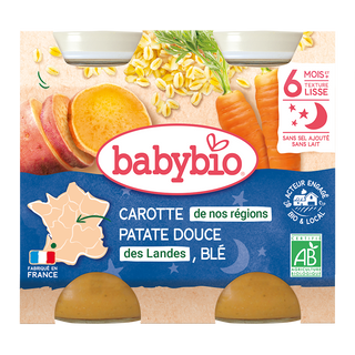 Petit Pot Bonne nuit Carotte patate douce blé 2*200G (Dès 6mois) - BabyBio