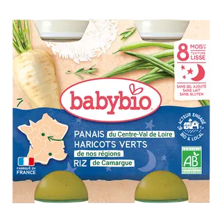 Petit Pot Bonne nuit panais haricots verts riz 2*200G (Dès 6mois) - BabyBio