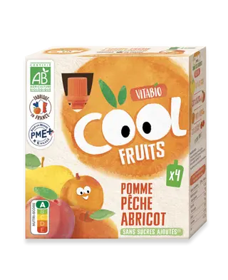Vitabio Cool Fruits Pomme Pèche Abricot 4X90G - BabyBio