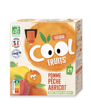 Vitabio Cool Fruits Pomme Pèche Abricot 4X90G - BabyBio