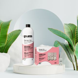 Pura ENERGY LIFE – შამპუნი თმის ცვენისთვის (1000მლ),კაფსულები (12×6მლ)