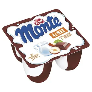 Zott Monte Max Deser mleczny z czekol i orzech 400g(4x 100g)