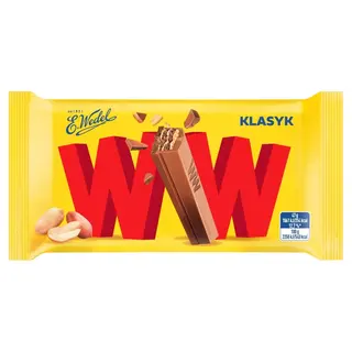 E. Wedel WW Cztery Wafelki w Czekoladzie Mlecznej z Nadzieniem Orzechowym 47g