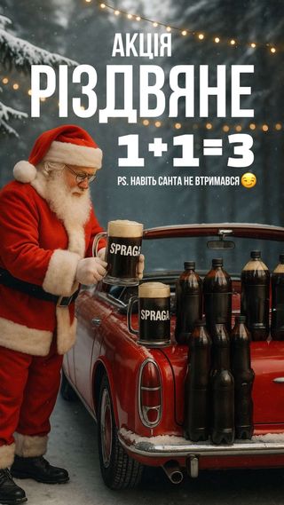 Акція Пиво Львів Різдвяне 1+1=3!