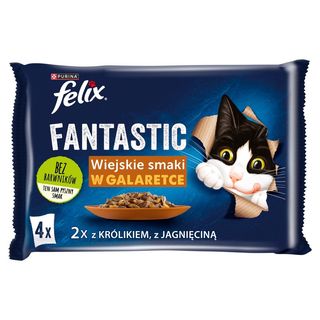 Felix Fantastic Karma dla kotów wiejskie smaki w galaretce 340 g (4 x 85 g)