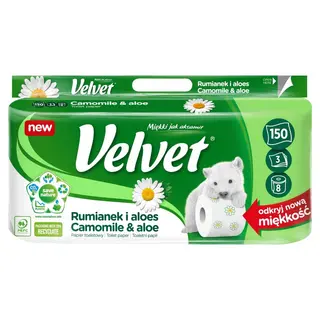 Velvet Papier toaletowy rumianek i aloes 8 rolek