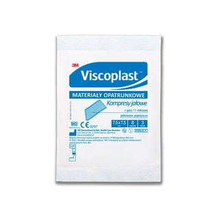 Viscoplast Jałowe kompresy gazowe z gazy bawełnianej 17-nitkowe 8 warstw 7,5 cm x 7,5 cm 3 sztuki