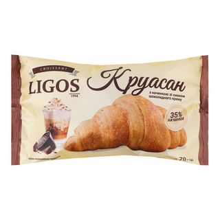 Круасан LIGOS з начинкою зі смаком шоколадного крему 70г