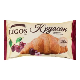 Круасан LIGOS з начинкою зі смаком вишні 70г