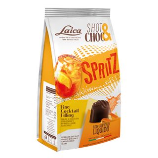 Praline di cioccolato extra fondente con ripieno al gusto spritz