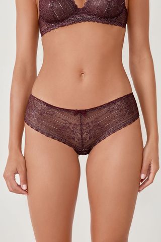PANAMA Braguita de encaje con efecto brillante BURDEOS GRANATE 38