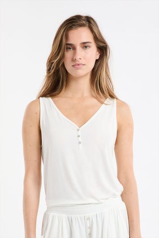 MODY Camiseta de tirantes lisa BLANCO CRUDO S