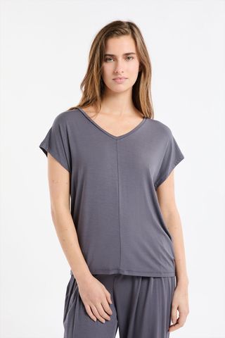 MODY Top liso de manga corta ANTRACITA M