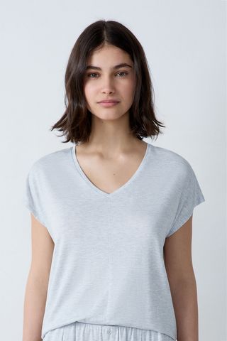 MODY SPE Camiseta de manga corta de pijama de modal GRIS CLARO M