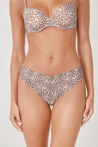 PURE FIT Tanga de microfibra con estampado de leopardo EST FONDO ROSA M