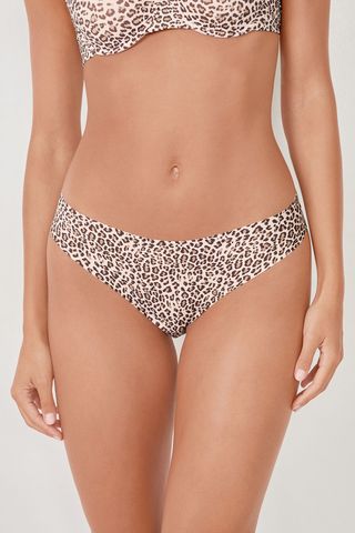 PURE FIT Braguita de microfibra con estampado de leopardo ESTAMPADO FONDO ROSA XS