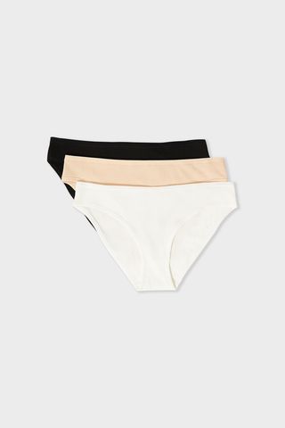 JOHN Set de 3 braguitas de algodó ROSA NUDE M