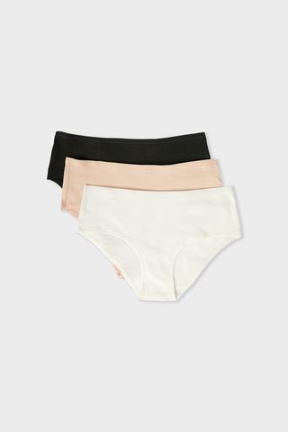 JOHN Set de 3 braguitas culotte de algodó ROSA NUDE M