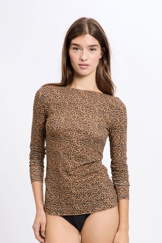 WARMLIGHT Camiseta de manga larga con cuello barco en tejido térmico MARRÓN L