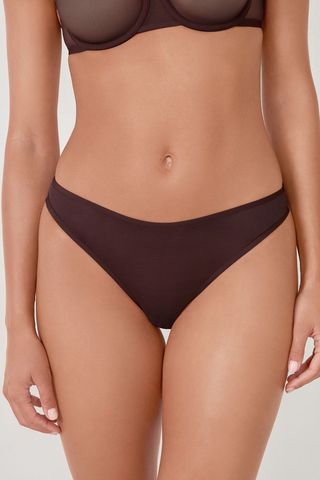 PURE MESH Tanga de malla CHOCOLATE XS