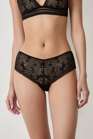 AURA Braguita culotte de encaje NEGRO 44