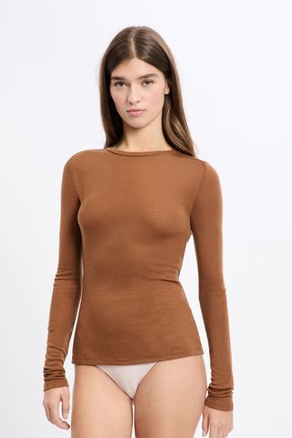 WARM WOOL Camiseta de manga larga y cuello redondo DUNE XL