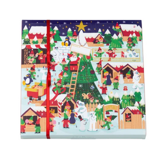 Calendrier de l'Avent décor village de Noël