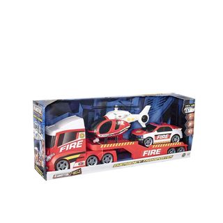 გადაუდებელი დახმარების გადამზიდი მანქანით და ვერტმფრენით, ხმოვანი და მანათობელი Teamsterz HTI Toys-418089